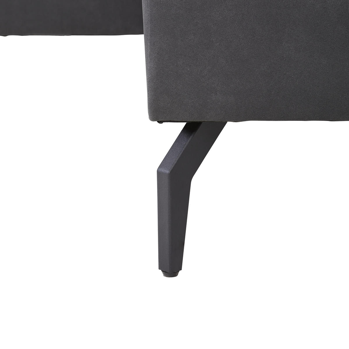 ECKSOFA in Mikrofaser Anthrazit  302/180 cm  - Anthrazit/Schwarz, KONVENTIONELL, Textil/Metall (302/180cm) - Carryhome