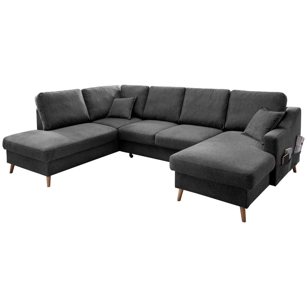 Wohnlandschaft Valentina Mit Schlaffunktion Anthrazit