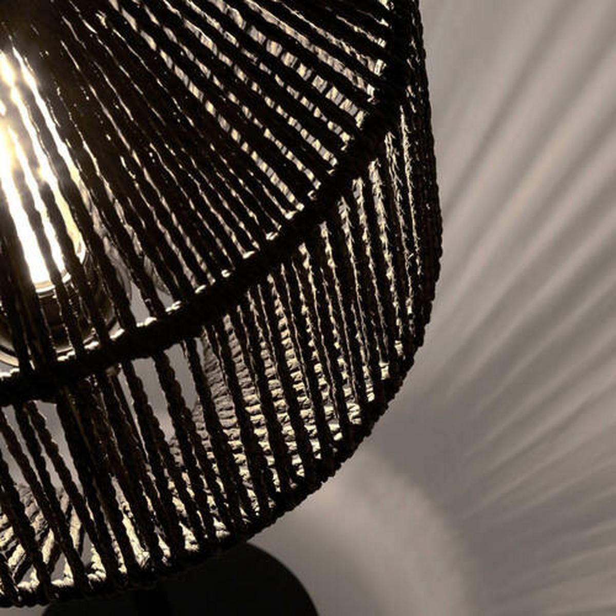 NAMIZNA SVETILKA  Wicker   31/31/55 cm          - črna, Basics, kovina/umetna masa (31/31/55cm)