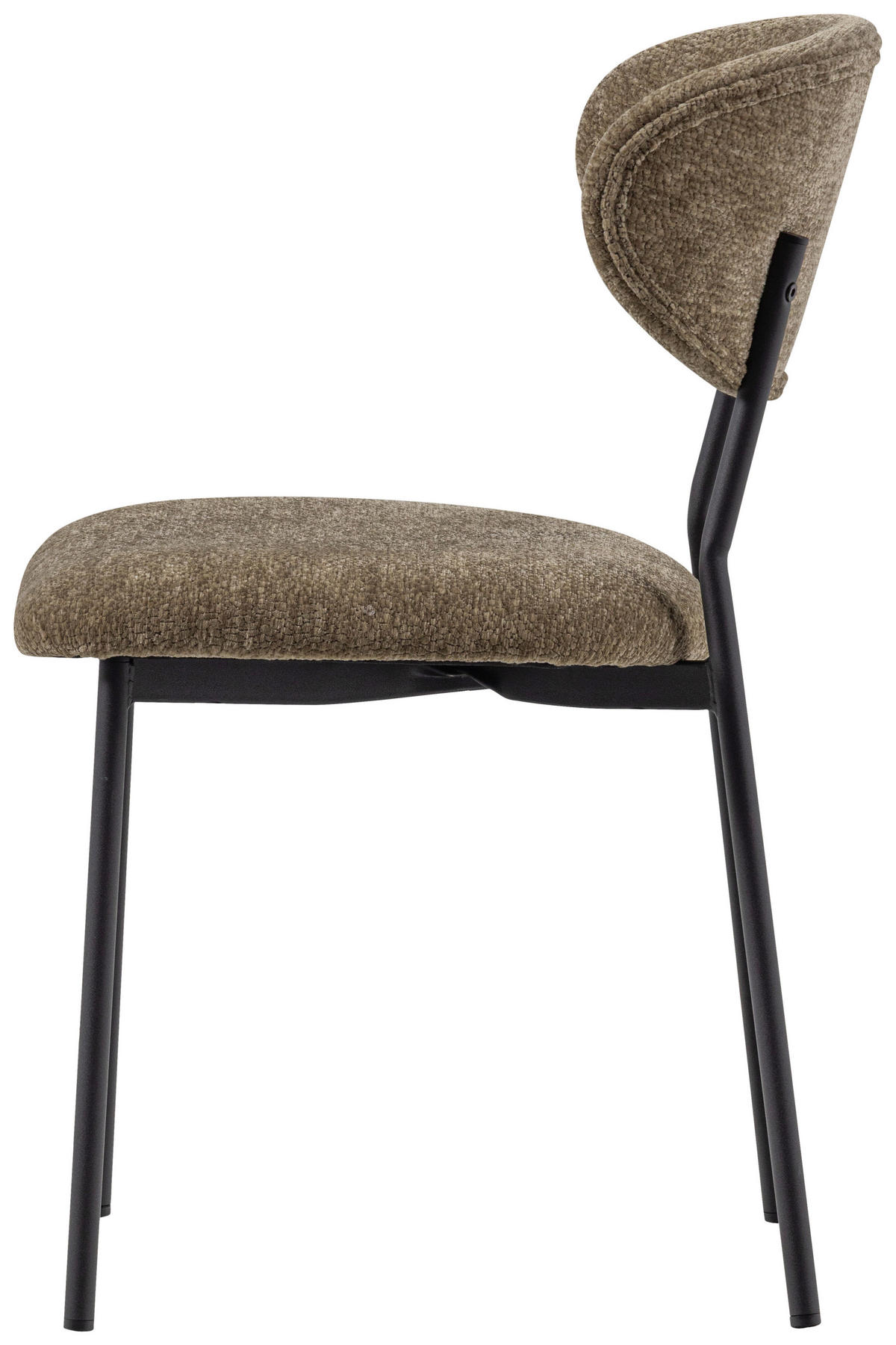 STUHL-SET 2 Stück  in Eisen Chenille  - Schwarz/Braun, MODERN, Textil/Metall (47/79/53cm) - Livetastic