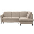 ECKSOFA  in Chenille Beige  - Beige/Schwarz, MODERN, Holz/Textil (241/184cm) - Carryhome