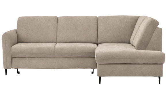ECKSOFA  in Chenille Beige  - Beige/Schwarz, MODERN, Holz/Textil (241/184cm) - Carryhome