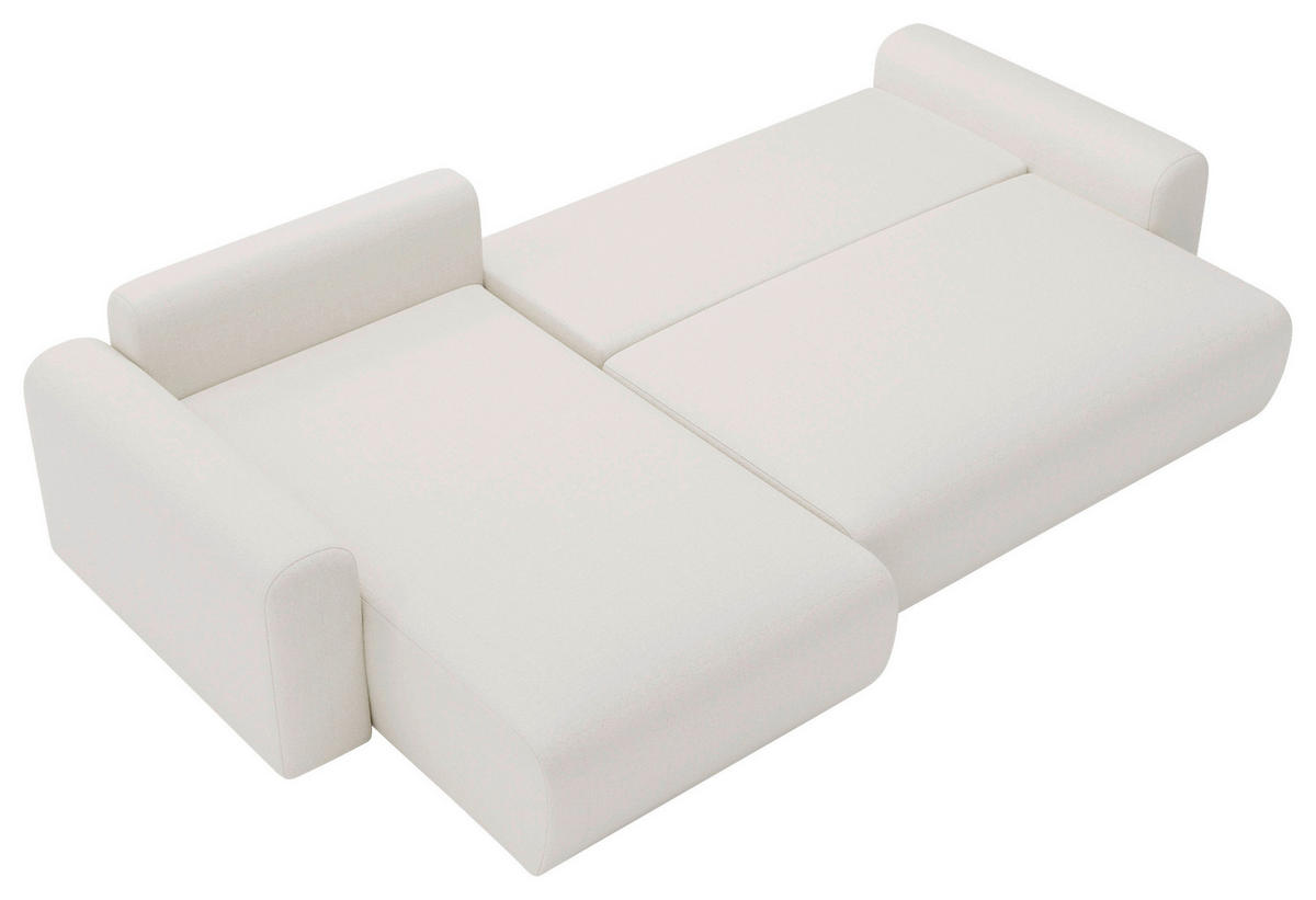 ECKSOFA Creme  - Creme/Schwarz, Design, Kunststoff/Textil (246/150cm) - Livetastic