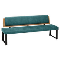 SITZBANK Holz, Textil Türkis  - Türkis/Schwarz, Design, Holz/Textil (160/85/60cm) - Venda