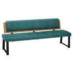 SITZBANK 160/85/60 cm  in Türkis  - Türkis/Schwarz, Design, Holz/Textil (160/85/60cm) - Venda