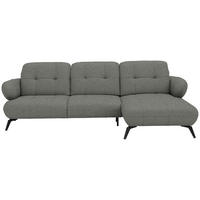 ECKSOFA Chenille Grau  - Schwarz/Grau, Design, Textil/Metall (282/189cm) - Novel