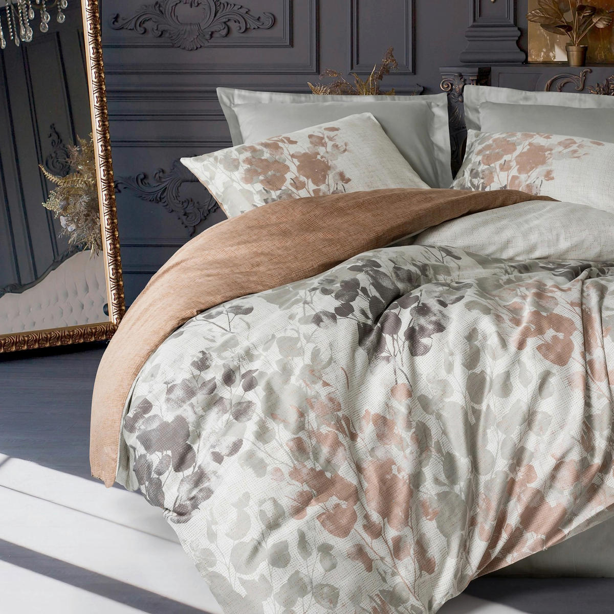 BETTWÄSCHE 155/220 cm  - Multicolor/Grau, Basics, Textil (155/220cm)