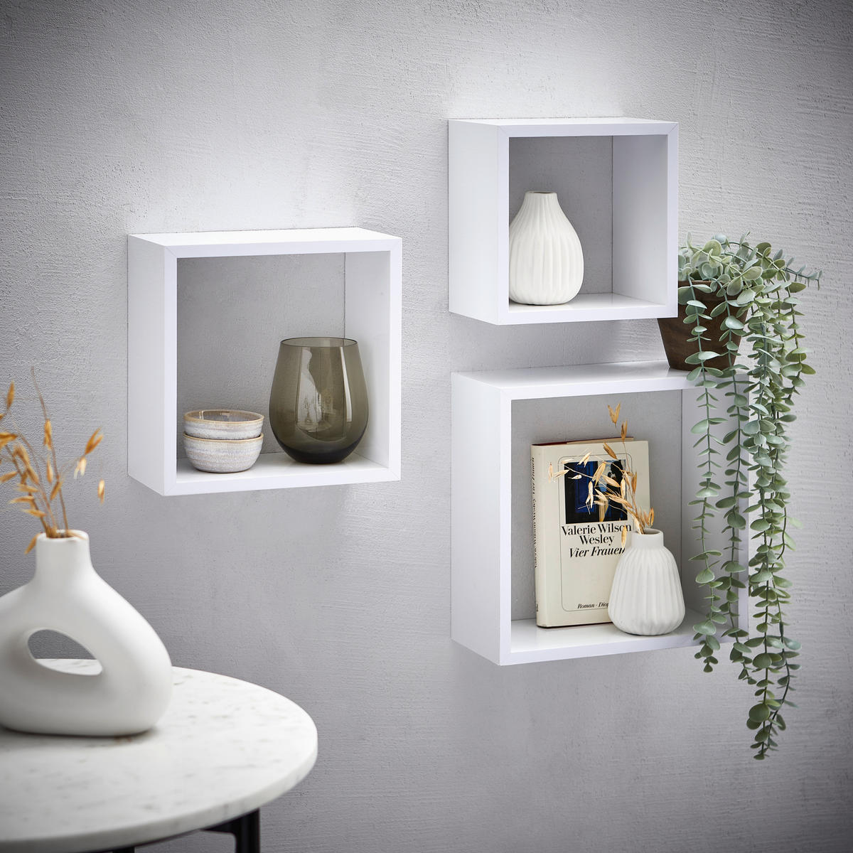 WANDREGALSET 20-28/20-28/12 cm  - Weiß, Basics, Holzwerkstoff (20-28/20-28/12cm) - Xora