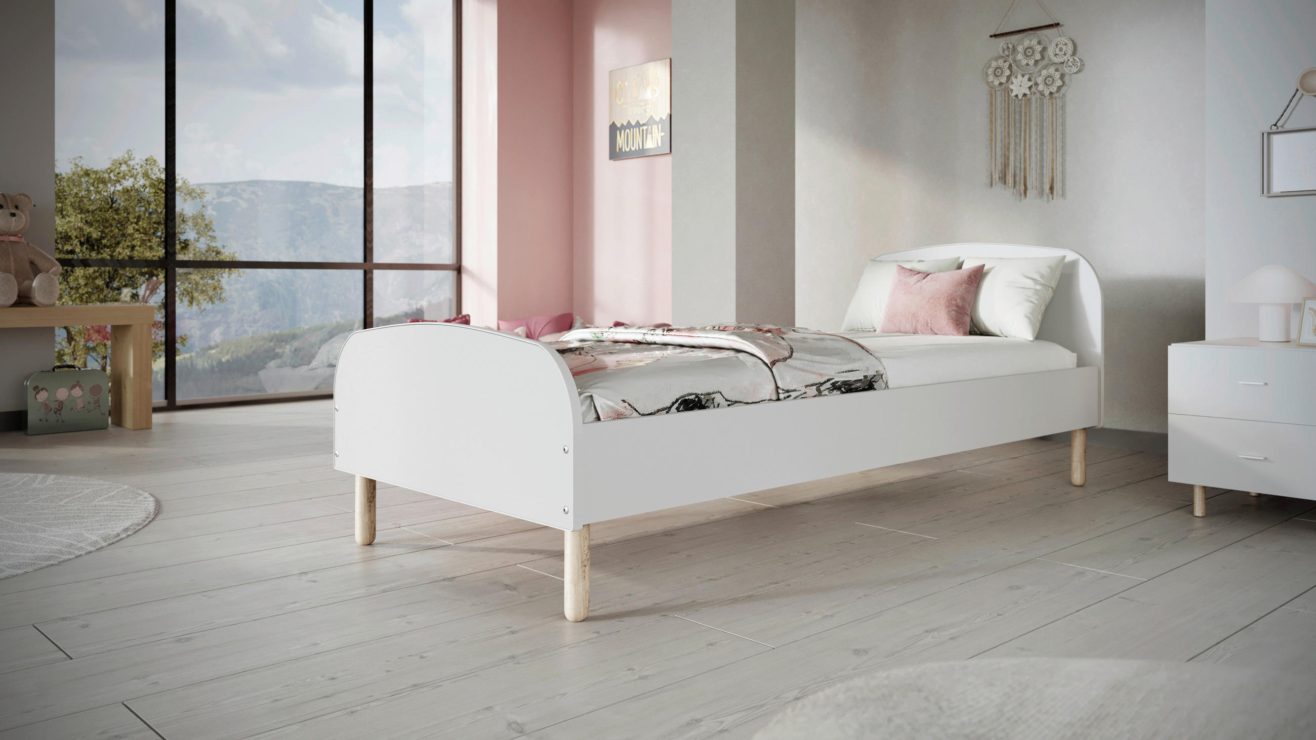 KINDER-/JUNIORBETT - Birkefarben/Buchefarben, MODERN, Holz/Holzwerkstoff (90/180cm) - MID.YOU