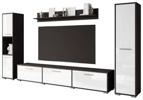 MID.YOU Obývacia stena, antracitová, biela s vysokým leskom