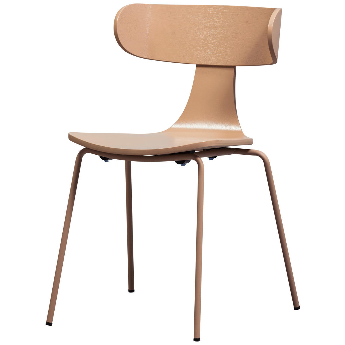 STUHL-SET 2 Stück stapelbar, abwischbar   - Sandfarben, Design, Holz/Metall (50/77,5/52cm) - Livetastic