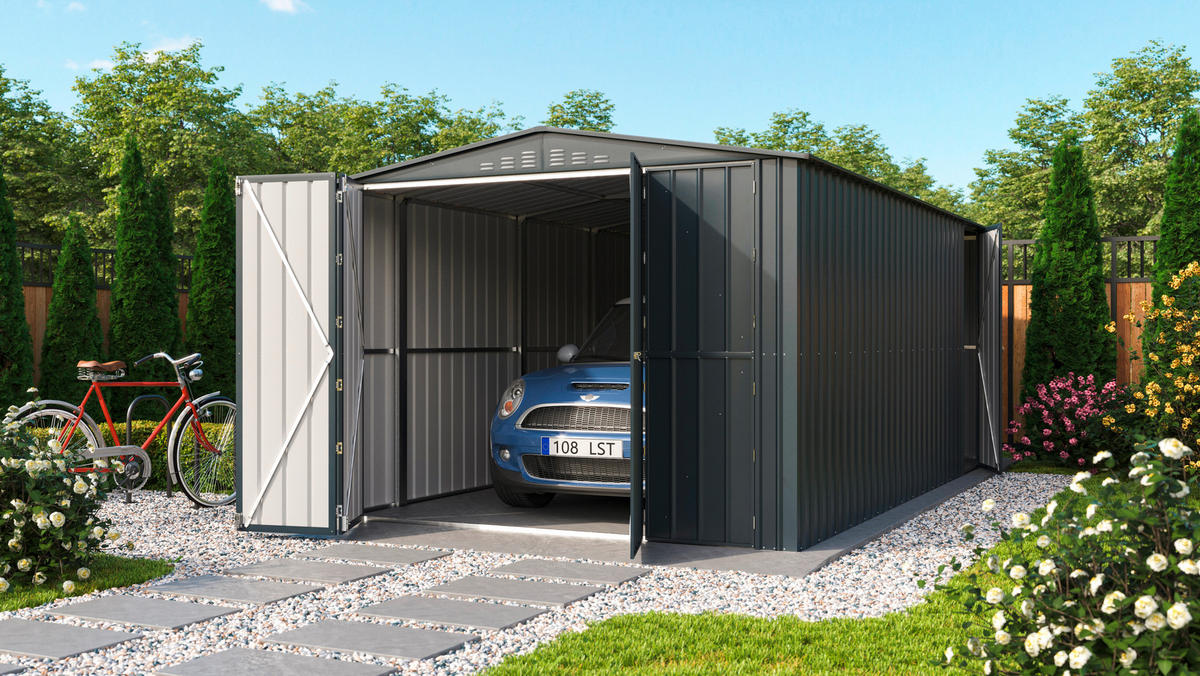 GERÄTEHAUS 308/224,6/465 cm  - Anthrazit, Basics, Metall (308/224,6/465cm)