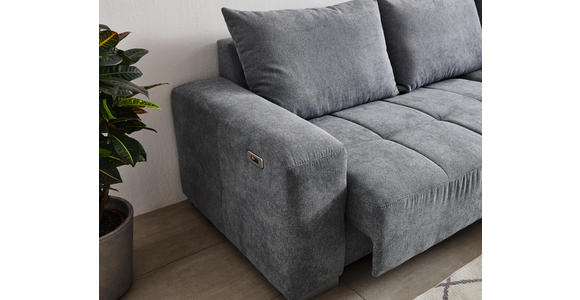 Wohnlandschaft inkl.Funktionen Hellgrau - Silberfarben/Hellgrau, KONVENTIONELL, Holz/Textil (294/195cm) - Cantus