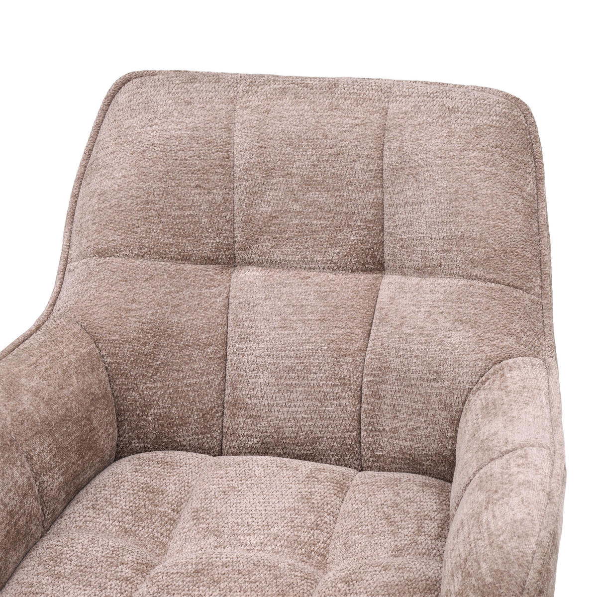 ARMLEHNSTUHL  Sitzfläche 360° drehbar Chenille  - Khaki/Eichefarben, Basics, Holz/Textil (64/85/62cm) - Livetastic