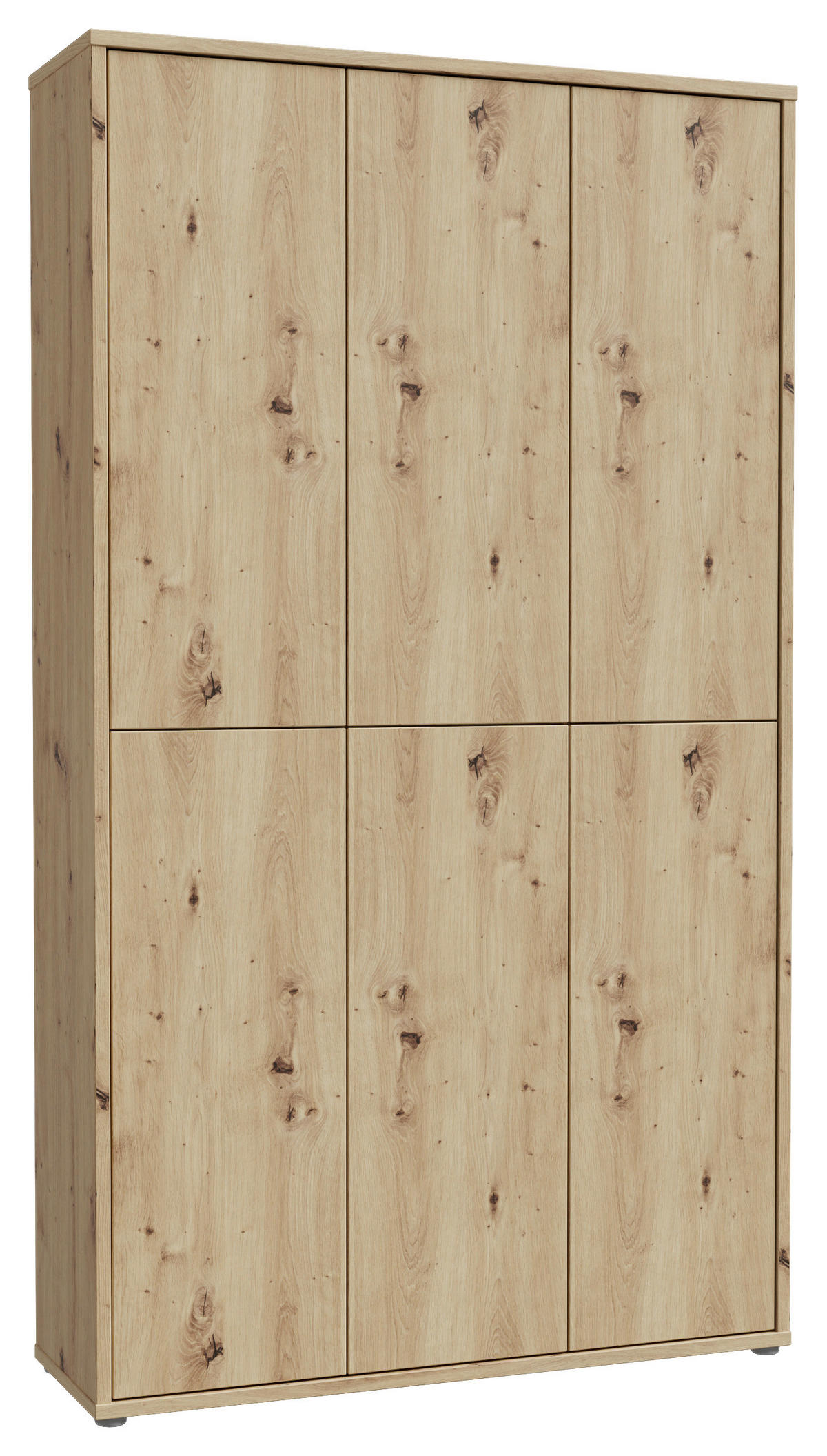 SCHUHSCHRANK 109,2/191,9/34,9 cm  - Eiche Artisan/Grau, Basics, Holzwerkstoff/Kunststoff (109,2/191,9/34,9cm) - Xora