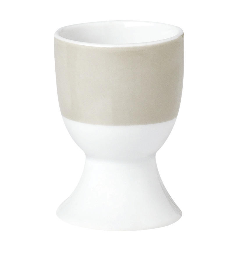 EIERBECHERSET Keramik Porzellan 6-teilig  - Taupe/Weiß, Basics, Keramik (4,5/6,5cm)