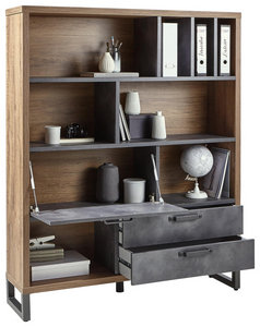 Regal mit 2 Schubladen und Klappe shoppen regal 35 cm breit grau