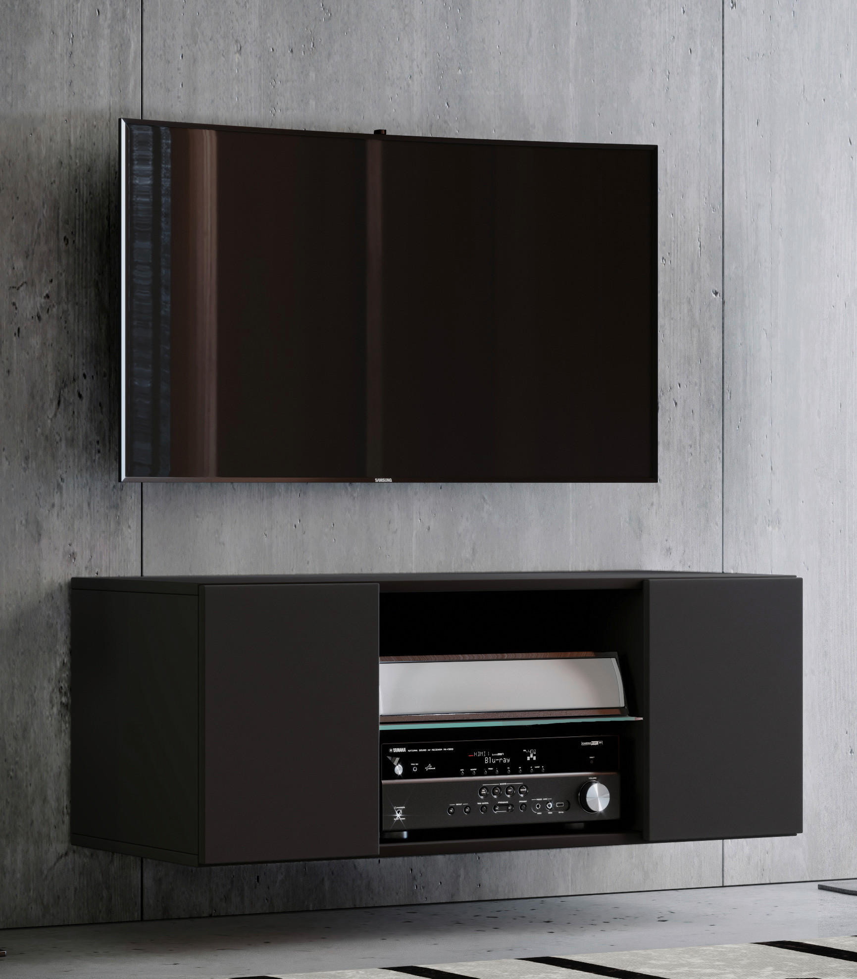 TV-BÄNK  i 95/40/36 cm  - vit/aluminiumfärg, Modern, metall/trämaterial (95/40/36cm) - MID.YOU