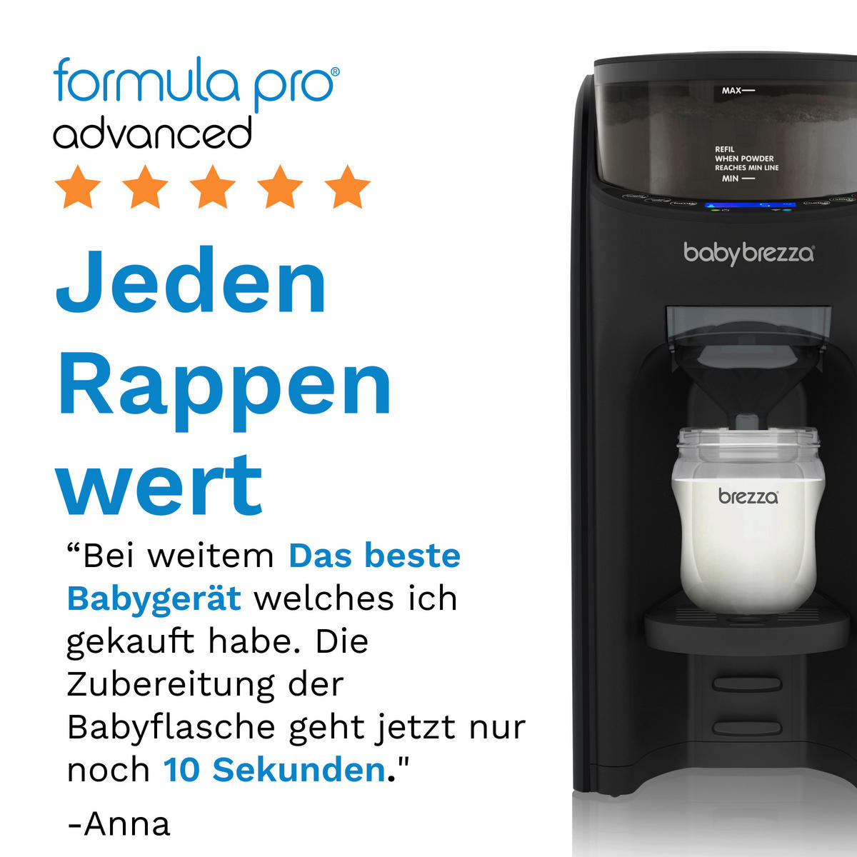 BABYNAHRUNGSZUBEREITER Formula Pro Advanced  - Schwarz, Basics (18,9/38,6/29,6cm) - Baby Brezza
