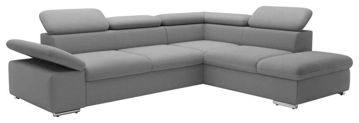 ECKSOFA in Flachgewebe Grau  - Grau, Modern, Textil/Metall (274/228cm) - Sit & More
