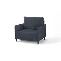 SCHLAFSESSEL ELBA Velours Dunkelblau    - Schwarz/Dunkelblau, Design, Holz/Textil (90/95/95cm) - MID.YOU