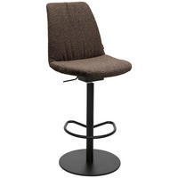 BARHOCKER Flachgewebe Dunkelbraun Stahl Sitzfläche 360° drehbar, Lederauswahl, Stoffauswahl  - Dunkelbraun/Schwarz, Design, Textil/Metall (59/115,5-126/39cm) - Johann Jakob