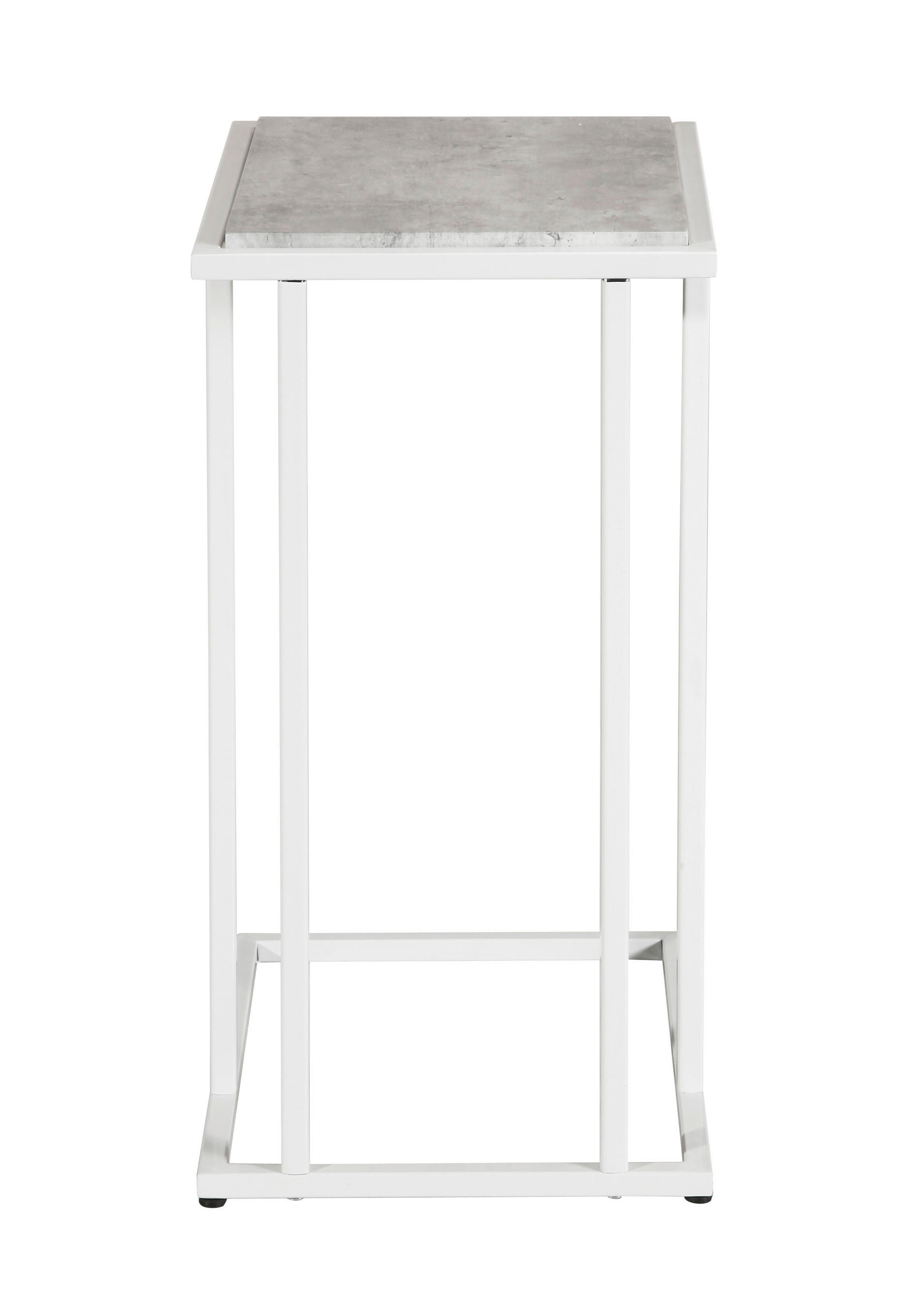 BEISTELLTISCH 40/30/60 cm Grau, Weiß rechteckig  - Weiß/Grau, Design, Holzwerkstoff/Metall (40/30/60cm) - home24