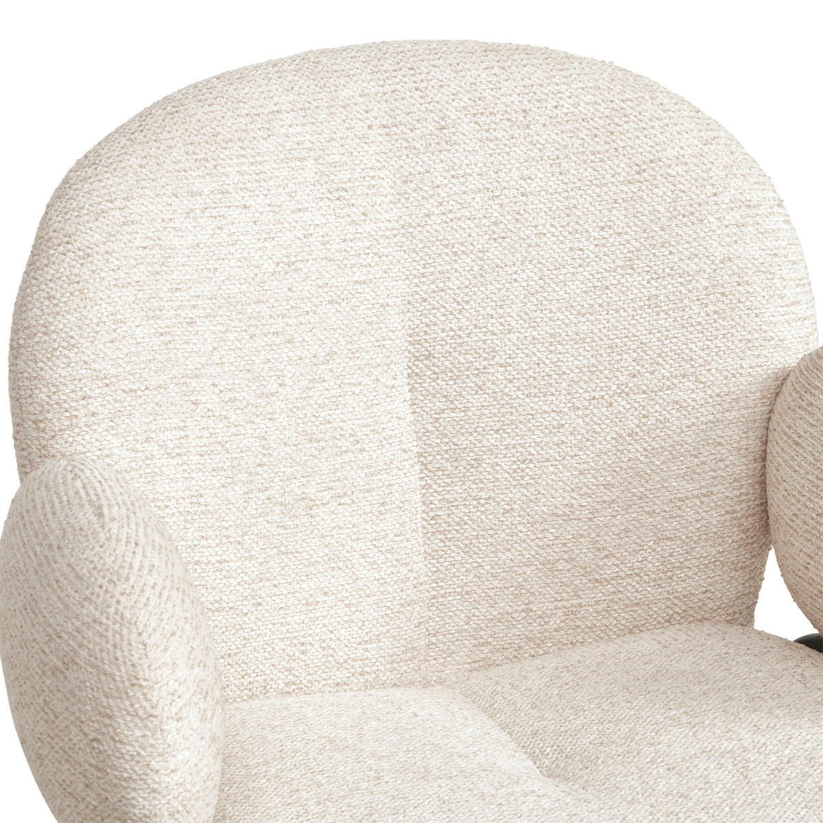 ARMLEHNSTUHL  in Eisen Leinenoptik  - Beige/Schwarz, MODERN, Textil/Metall (60/81/61cm) - MID.YOU