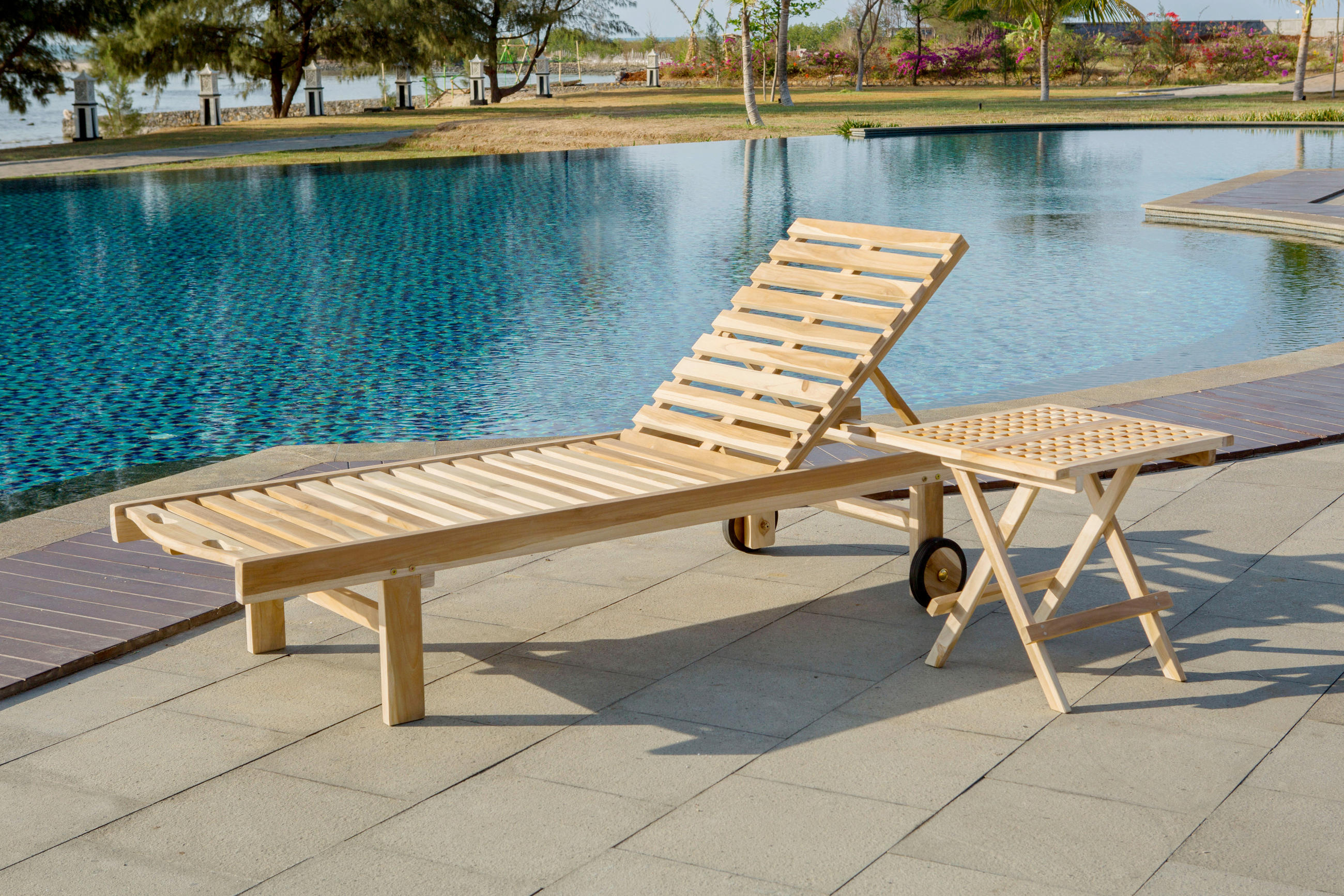 Gardenson Gartenliege Natur 65x36x200 cm