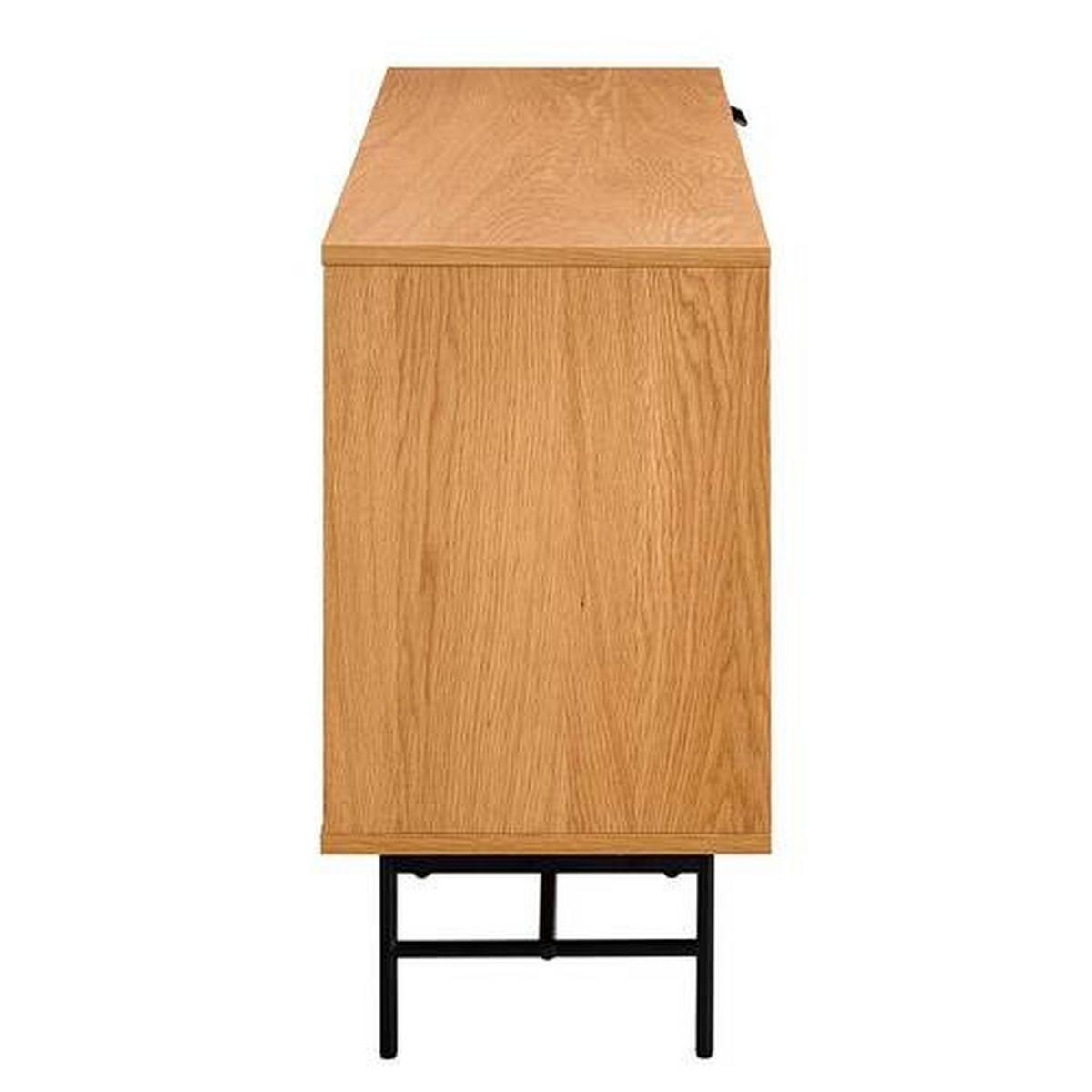 ŠIROKÁ KOMODA, dub, čierna, farba duba, 160/75/40 cm - čierna/farba duba, Lifestyle, kov/drevo (160/75/40cm) - home24