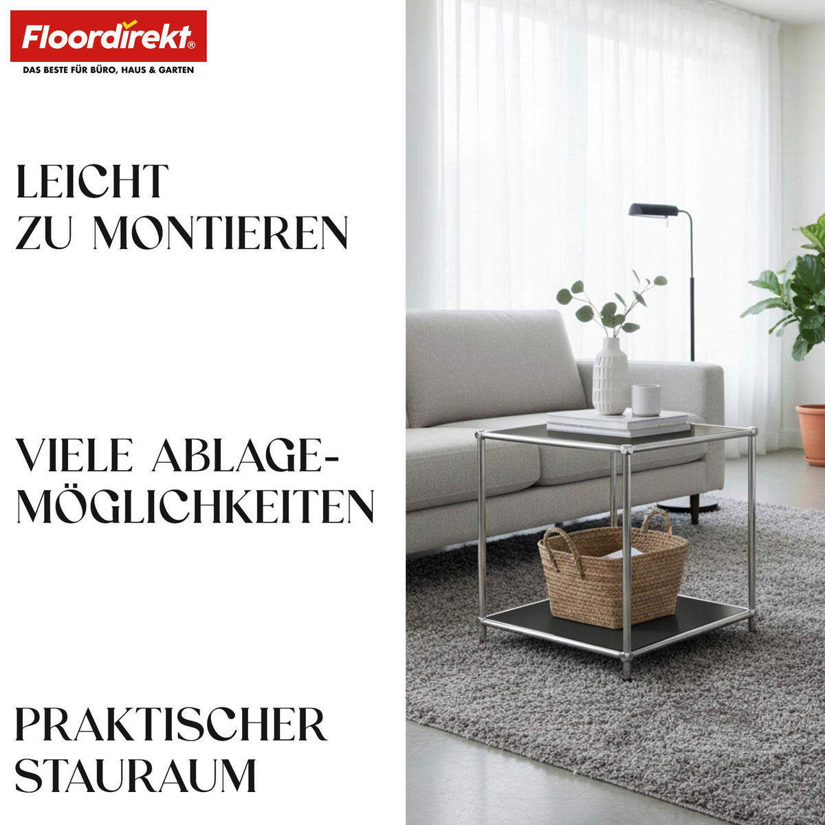 STANDREGAL Schwarz  - Schwarz, Basics, Metall (40/46/40cm) - Floordirekt