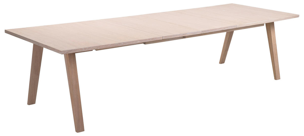 JEDILNA MIZA, furnirano, masivno hrast barve hrasta  - barve hrasta, Konvencionalno, les (210-310/100/74cm) - Carryhome