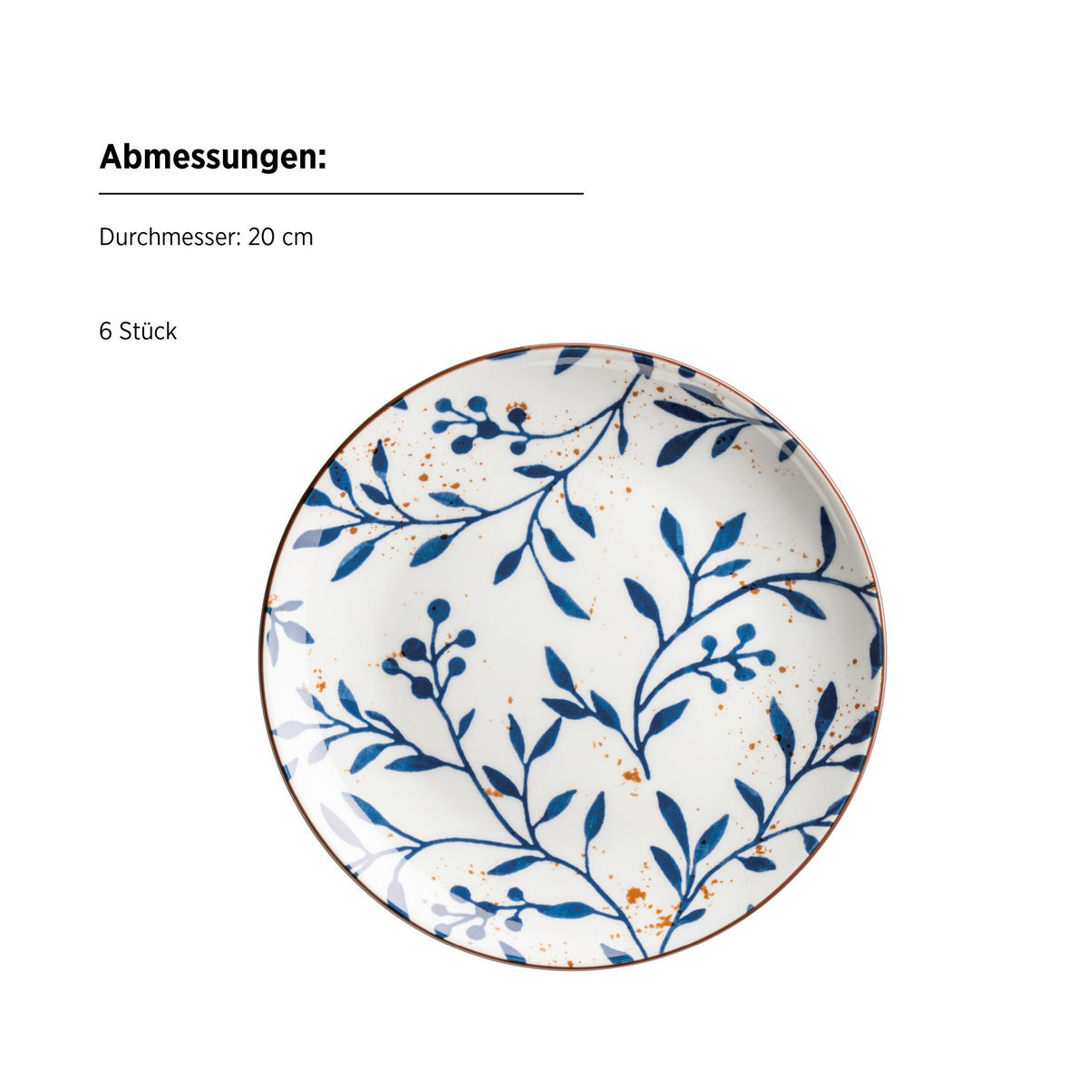TELLERSET OLIVE 18-teilig  - Blau/Braun, Basics, Keramik - Mäser