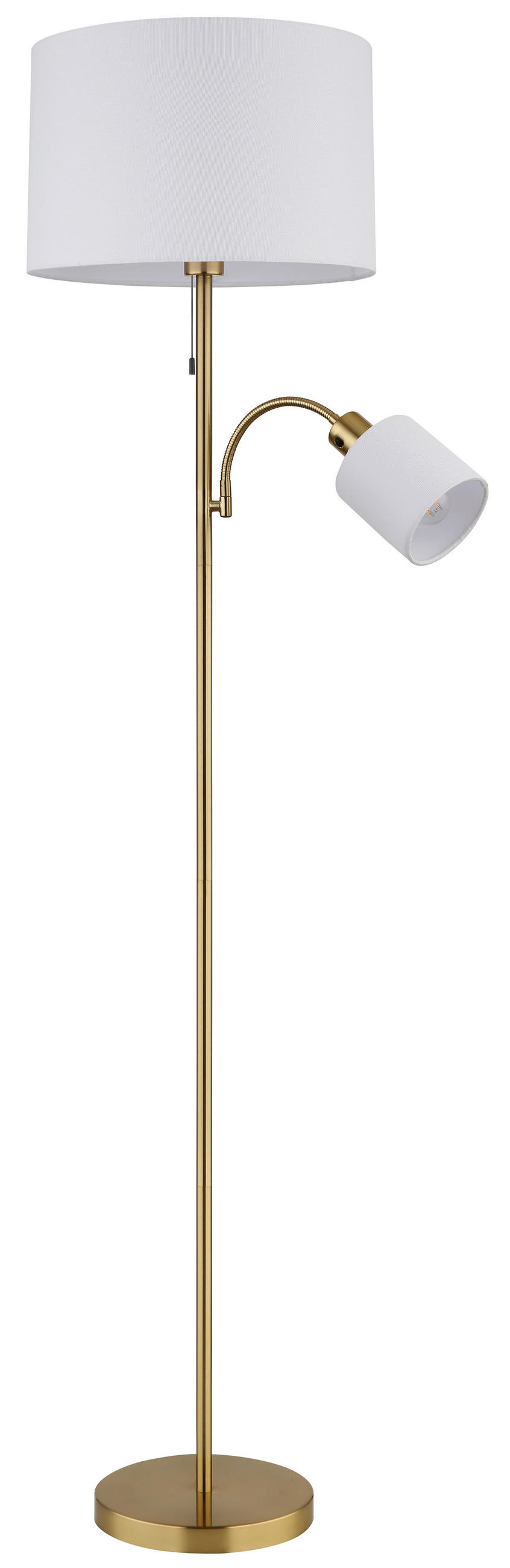 STEHLEUCHTE Truett 38/165 cm  - Messingfarben/Schwarz, Design, Kunststoff/Textil (38/165cm) - Globo