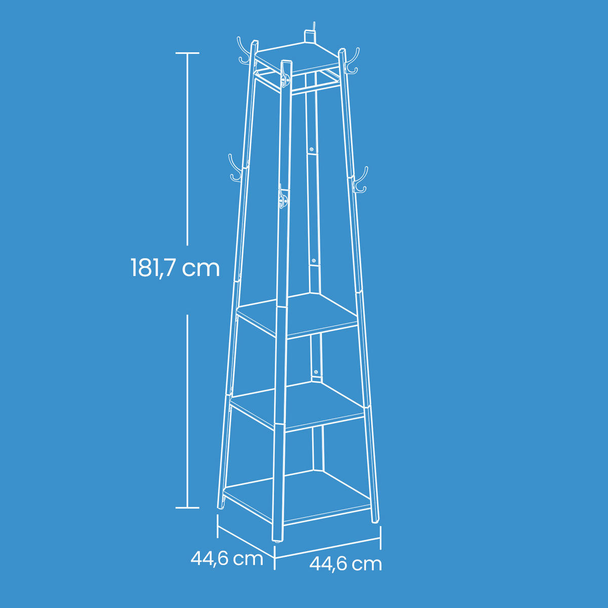 KLEIDERSTÄNDER in Schwarz, Graubraun 44,6/181,7/44,6 cm   - Graubraun/Schwarz, Trend, Holzwerkstoff/Metall (44,6/181,7/44,6cm) - Boxxx