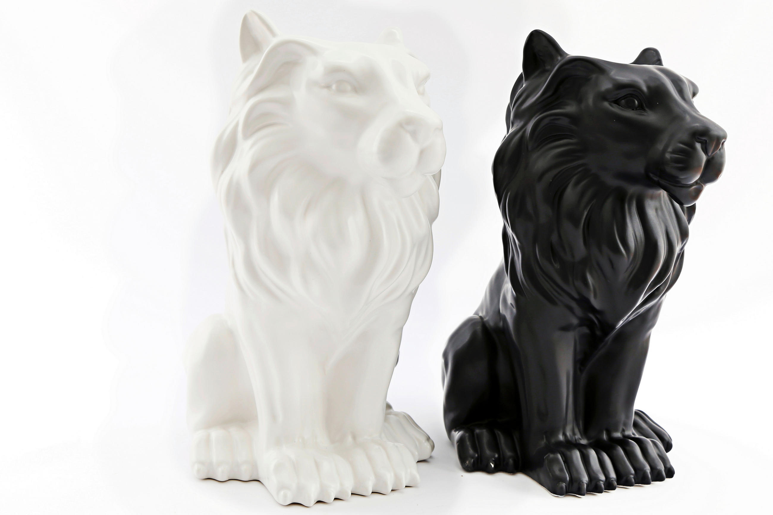 GHIVECI ÎN FORMĂ DE ANIMAL  - alb lucios intens/negru lucios intens, Basics, ceramică (15/25/20cm)