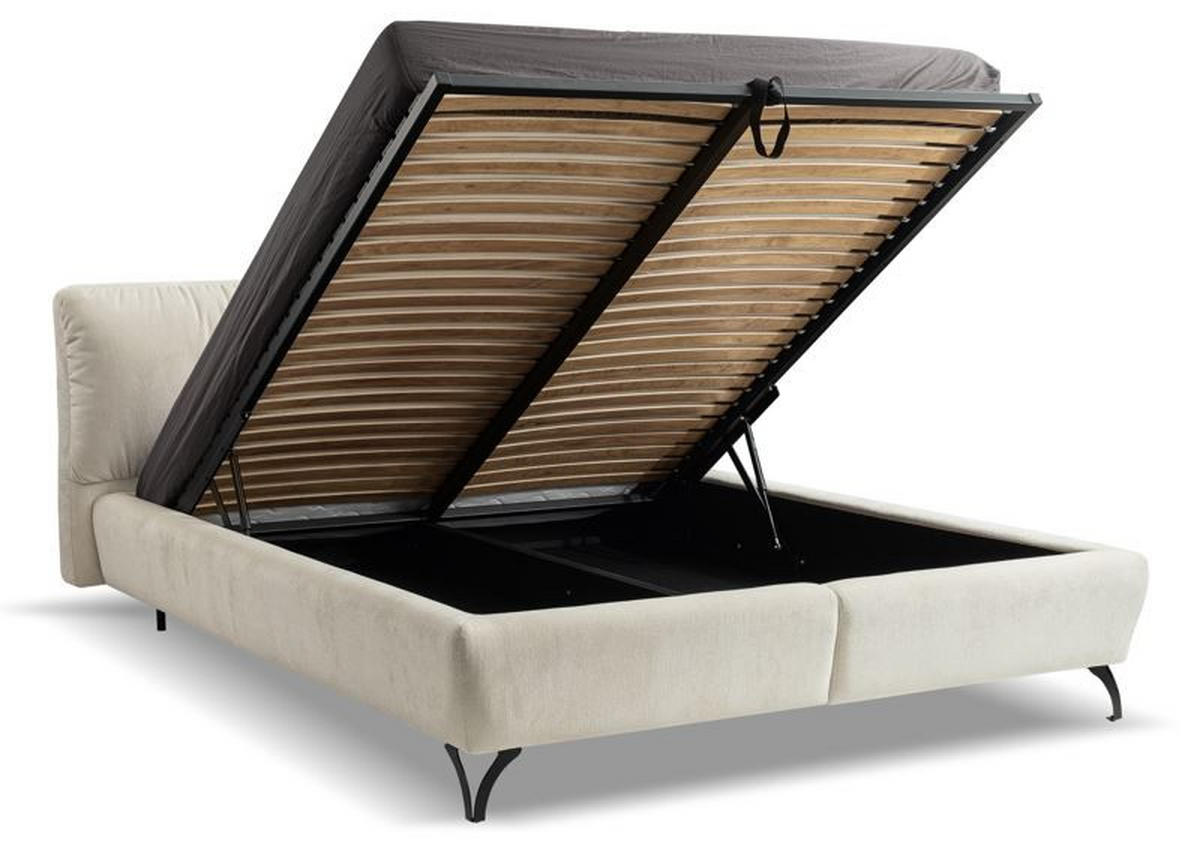 PAT TAPIțAT, bej - bej/negru, Modern, lemn/metal (160/200cm) - Esposa