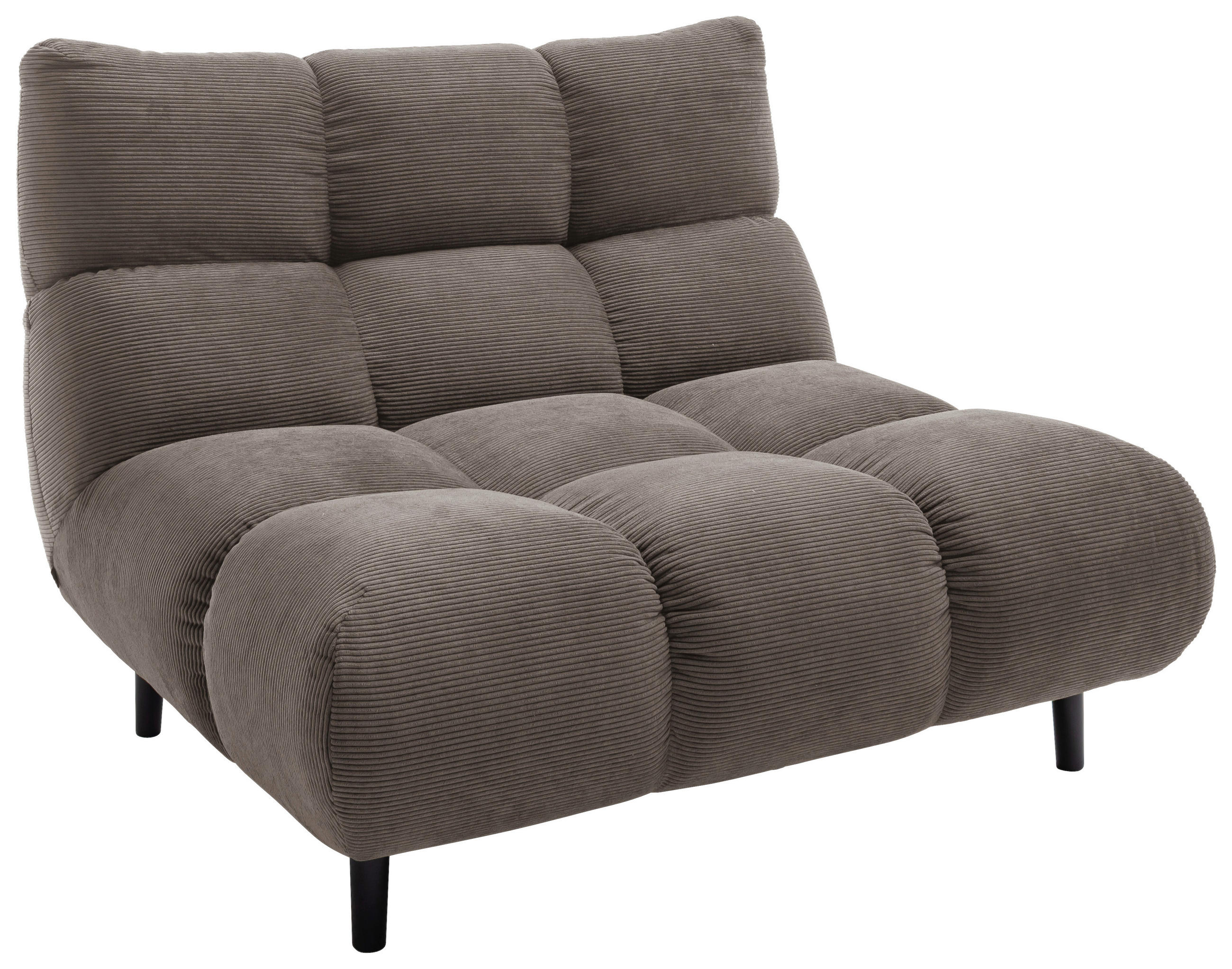 SESSEL in Feincord Taupe  - Taupe/Schwarz, Design, Holz/Textil (112/85/108cm) - Pure Home Lifestyle
