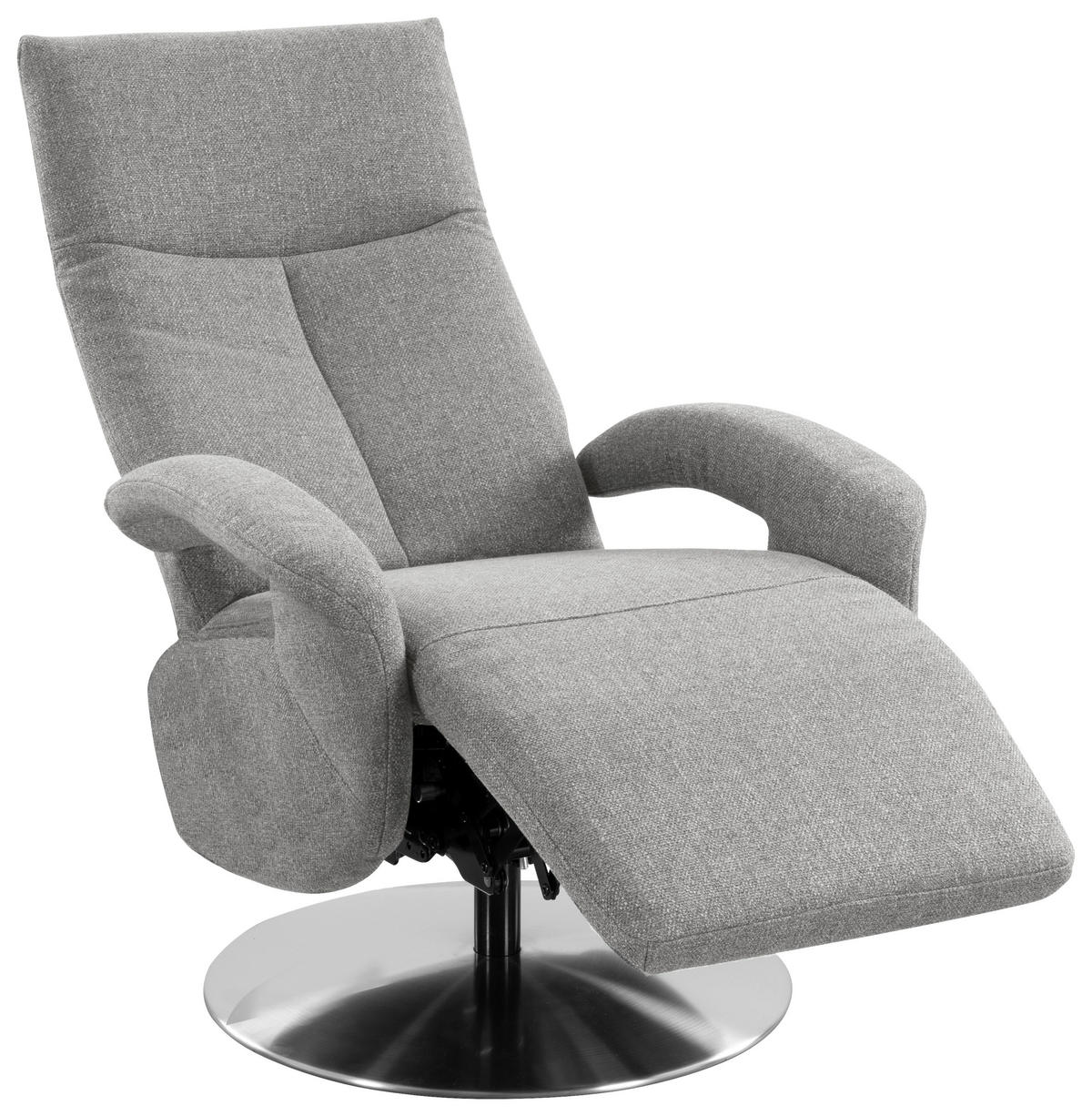 DREHSTUHL  in Flachgewebe Silberfarben  - Chromfarben/Silberfarben, Konventionell, Textil/Metall (74/112/82cm) - Sit & More