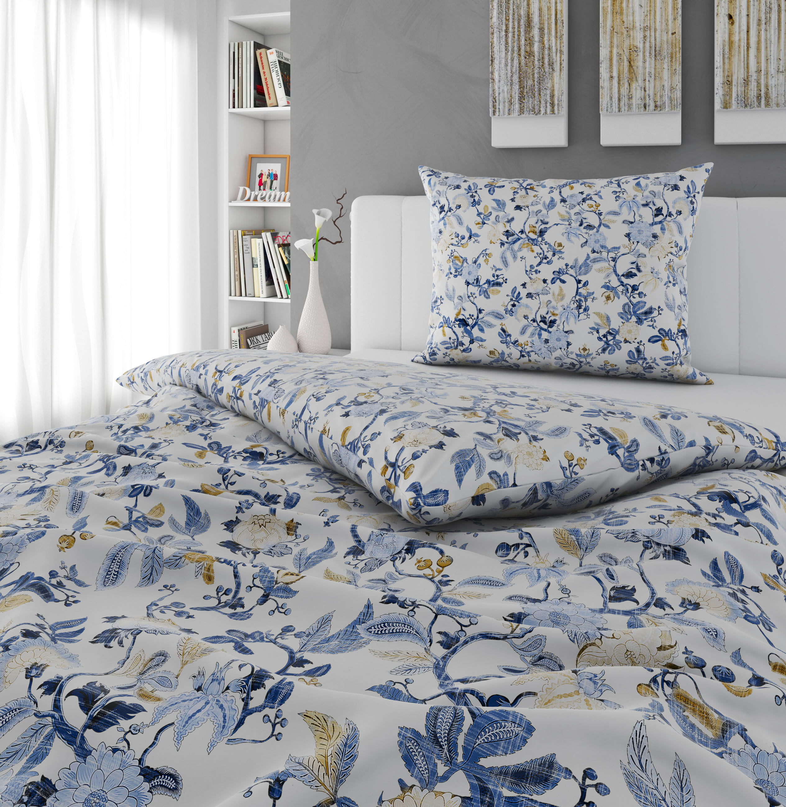 POSTEĽNÁ BIELIZEŇ, satén, viacfarebná, 140/200 cm - viacfarebná, Konventionell, textil (140/200cm) - Novel