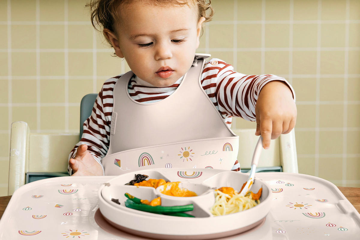 KINDERTELLER Mio  - Salbeigrün/Multicolor, Basics, Kunststoff (20cm) - Mepal