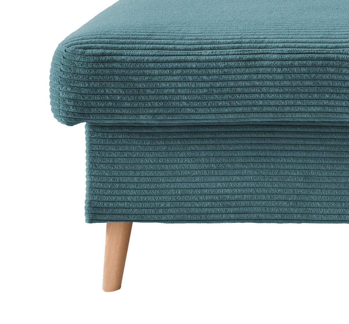 ECKSOFA in Cord Petrol  - Petrol/Naturfarben, Design, Holz/Textil (150/228cm) - P & B
