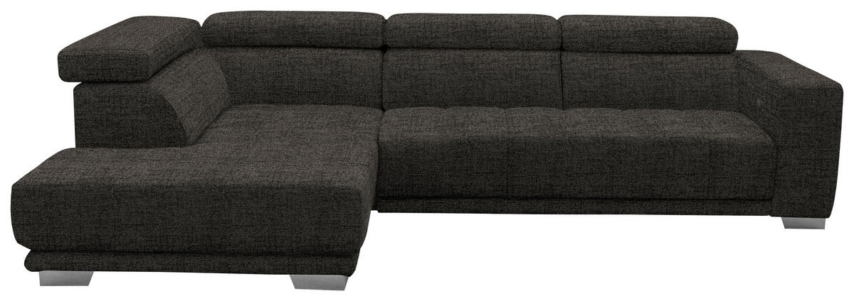 ECKSOFA in Chenille Braun  - Chromfarben/Braun, Design, Textil (207/301cm) - Xora