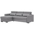 ECKSOFA Graubraun Webstoff  - Graubraun/Schwarz, Design, Kunststoff/Textil (179/240cm) - Carryhome