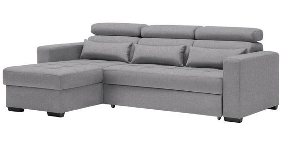 ECKSOFA in Webstoff Graubraun  - Graubraun/Schwarz, Design, Kunststoff/Textil (179/240cm) - Carryhome