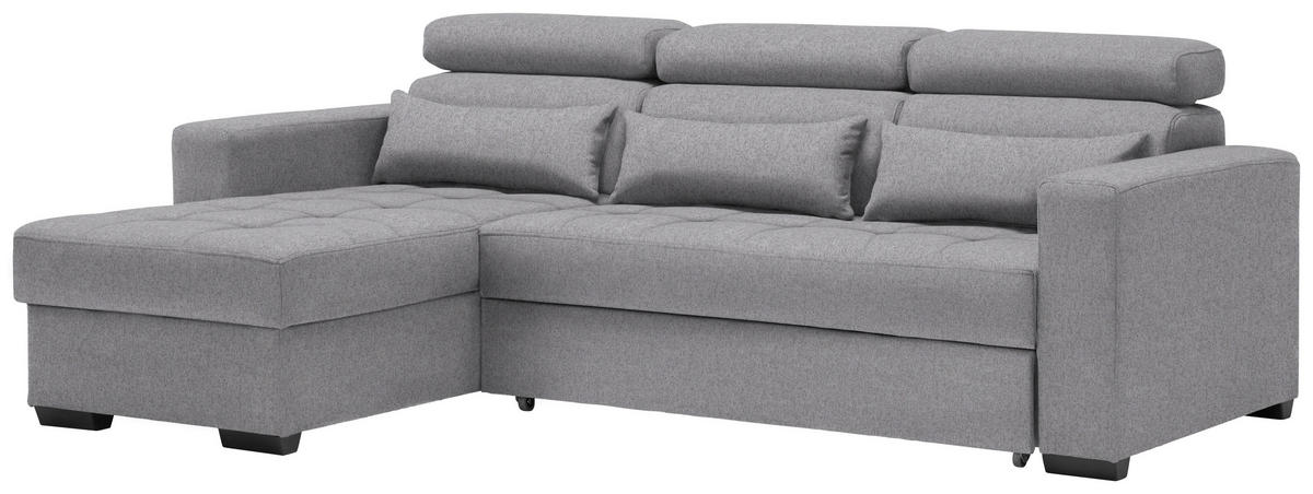 ECKSOFA in Webstoff Graubraun  - Graubraun/Schwarz, Design, Kunststoff/Textil (179/240cm) - Carryhome