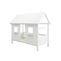 HAUSBETT 90/200 cm,  in Weiß, Rollrost  - Weiß, MODERN, Holz (90/200cm) - Chameo