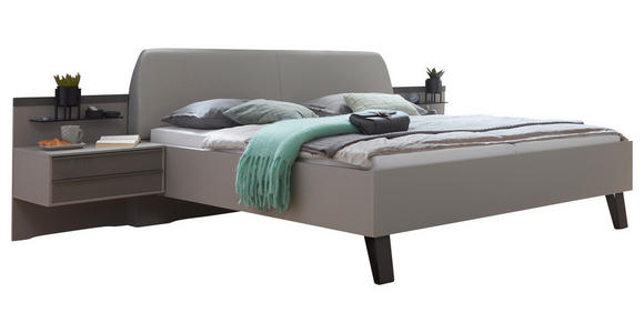 BETTANLAGE in Braun, Grau - Braun/Grau, Design, Glas/Holzwerkstoff (180/200cm) - Dieter Knoll