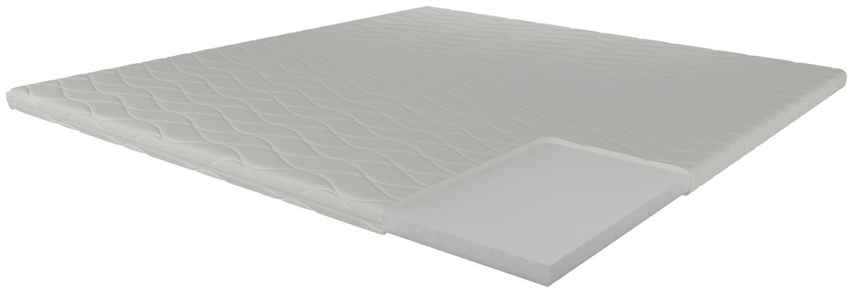 BÄDDMADRASS 200/200 cm  höjd ca 6 cm  - vit, Modern, textil (200/200cm) - Livetastic