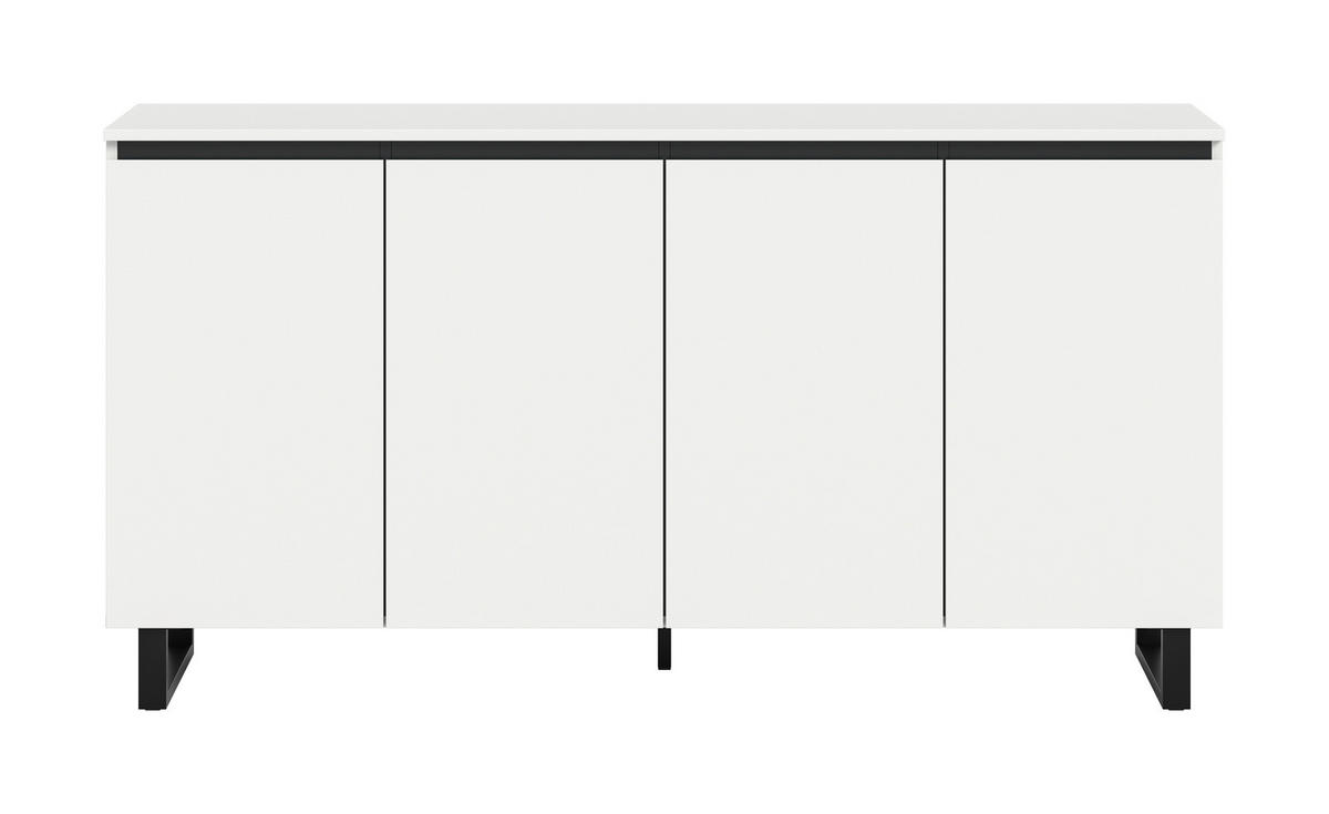 SIDEBOARD  160/84/36 cm  - vit/svart, Design, metall/trämaterial (160/84/36cm) - Livetastic